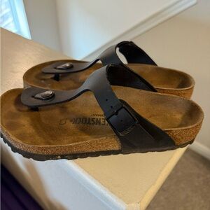 Birkenstock Gizeh thong sandals in black Birko-Flor   Size 37